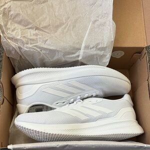 New Adidas All-White Athletic Sneakers run falcon 5